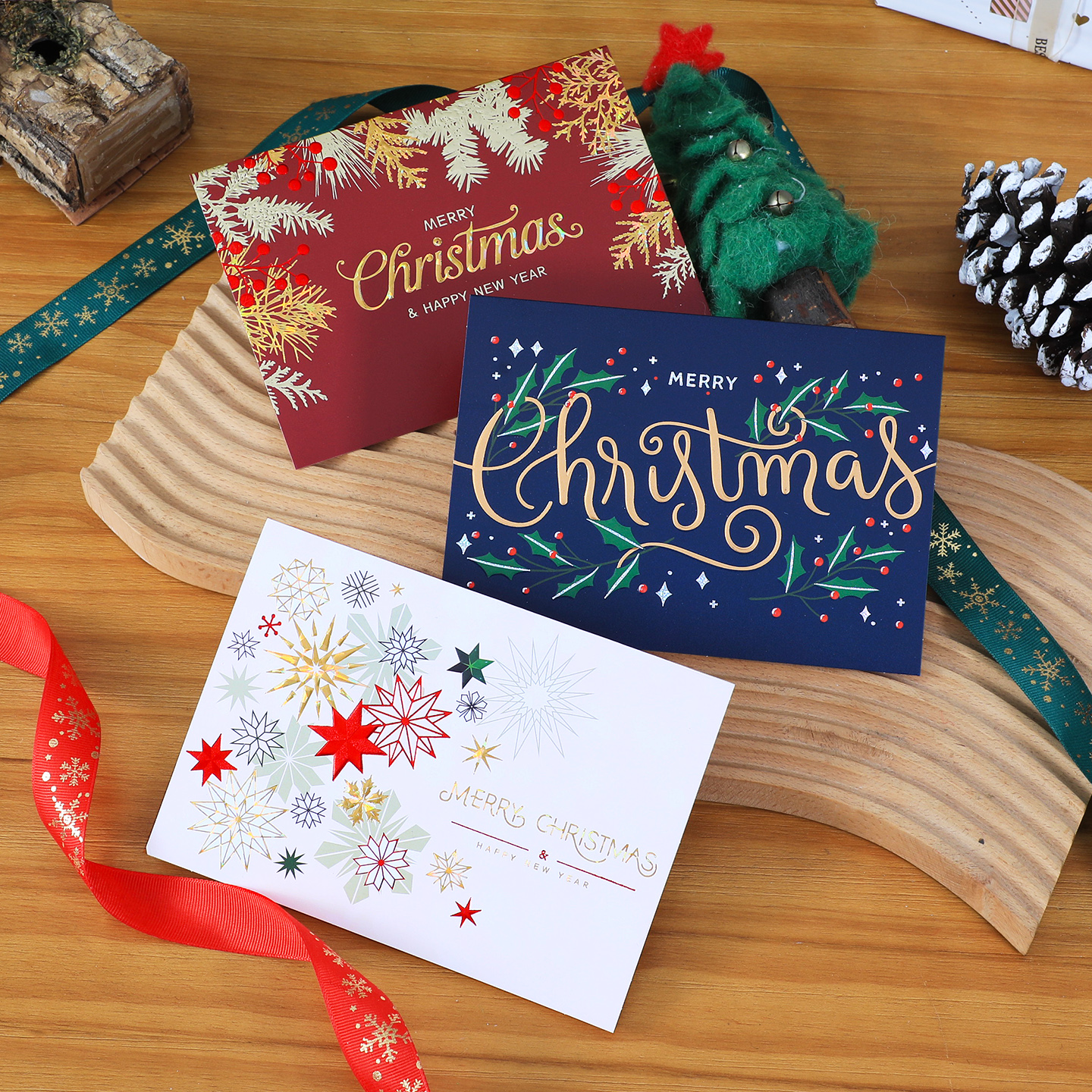 圣诞节高级感贺卡定制创意简约商务感恩平安夜祝福礼品卡片送客户