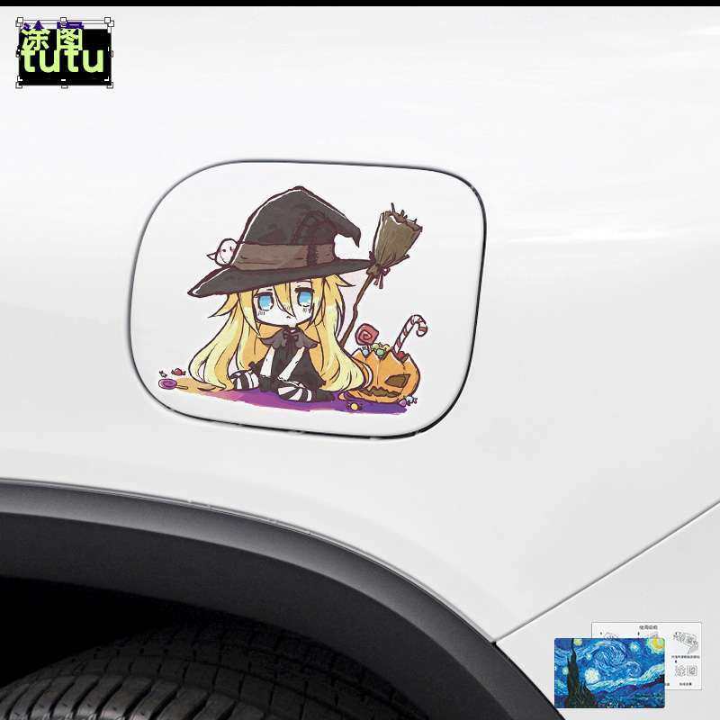 动漫q版瑞吉尔天使动漫卡通个性车贴电动汽车贴纸装饰贴
