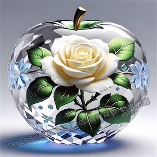 水晶鲜花苹果唯美自粘贴画墙面门窗平安健康贴纸冰箱马桶贴纸防水