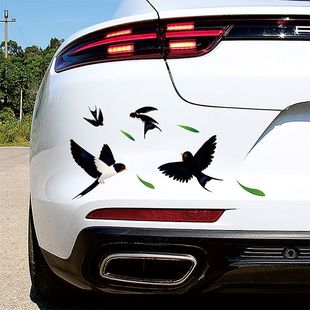 汽车小划痕遮挡遮盖贴纸燕子白鸽图案电动车个性创意装饰防水车贴