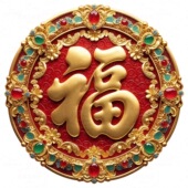 福字贴画自粘贴画客厅书房玄关入户防水装 饰贴