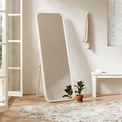 全身镜子实木落地镜家用穿衣镜壁挂式试衣镜奶油风客厅卧室可挂式
