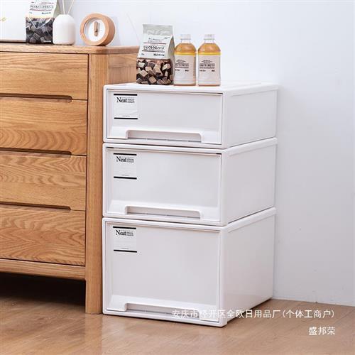 储物加深衣物衣柜收纳整理箱收纳盒塑料柜恒收纳箱抽屉式透明家用