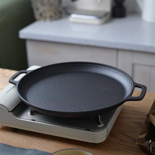 加厚铸铁无涂层鏊子煎饼果子工具平底锅生铁家用烙饼不粘葱抓饼锅
