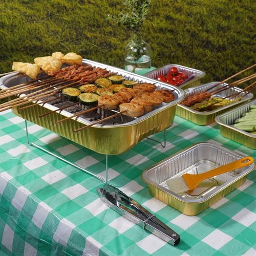 矩形烧烤户外加厚木炭家用烧烤架烧烤便携式一次性大炉