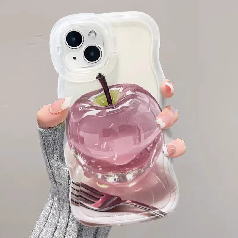 【下单立减30】水晶苹果适用iphone苹果隐形双支架超方便创意可爱手机壳