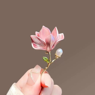 精致高级配连衣裙高级感气质徽章奢华【中国风玉兰花胸针】XZ-061
