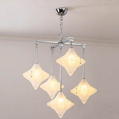 法式穆拉诺客厅灯复古星星玻璃吊灯浪漫主卧室餐厅灯中古风包豪斯