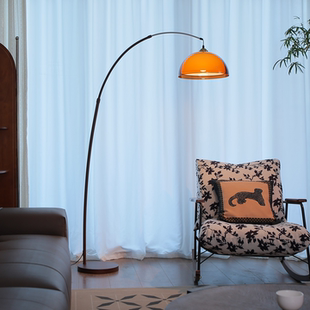 中古风钓鱼灯落地灯客厅沙发旁2025新款高级设计感复古立式氛围灯