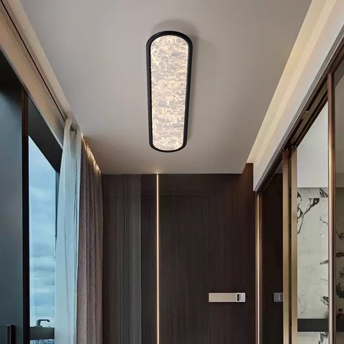 阳台灯吸顶灯现代简约意式极简长条走廊过道灯超薄云雾入户玄关灯