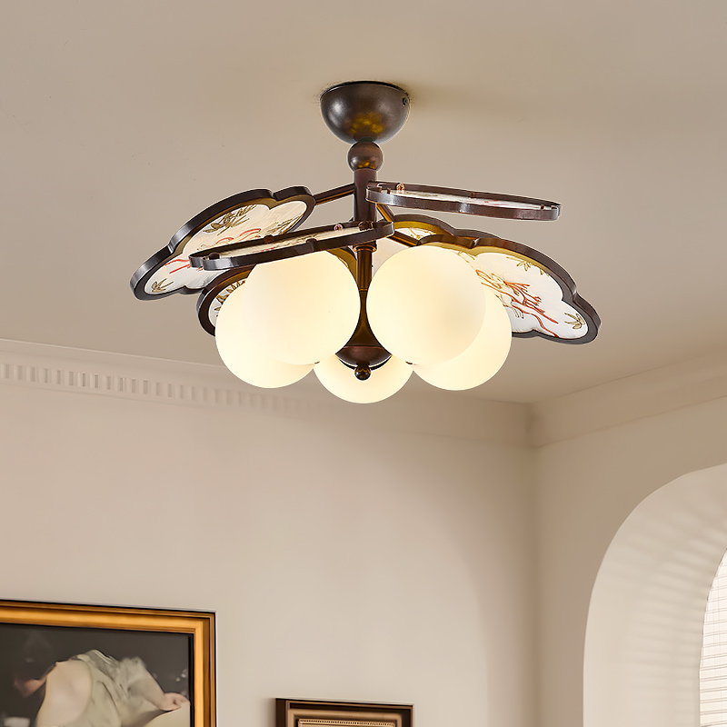 珐琅彩禅意新中式餐厅吊灯