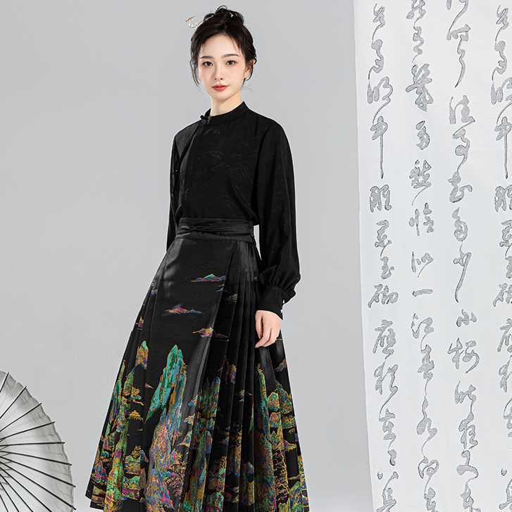 千里马面裙无衣饮羽中长款小个子