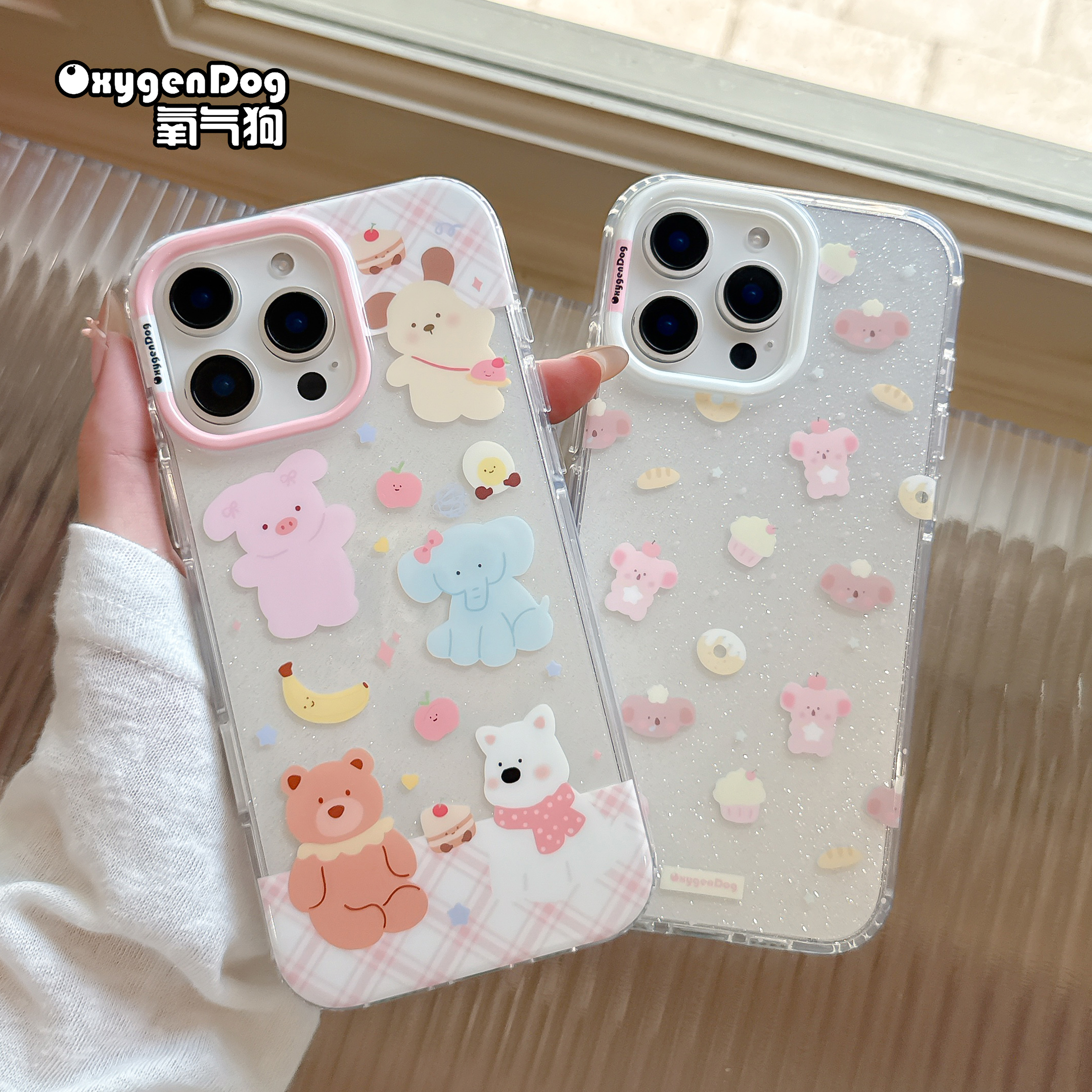 透明简约卡通动物苹果17手机壳