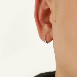 i潮人复古Y欧美a耳钉女耳环男925纯银耳扣n 不规则饰品铆钉圆珠Ji