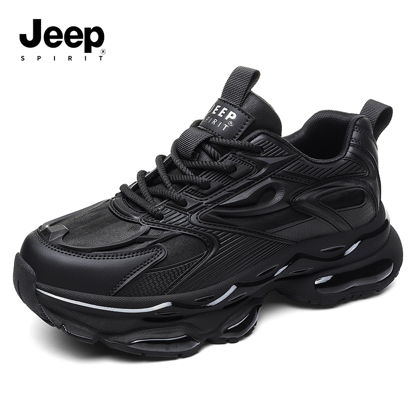 jeep吉普男鞋武士黑休闲鞋老爹鞋