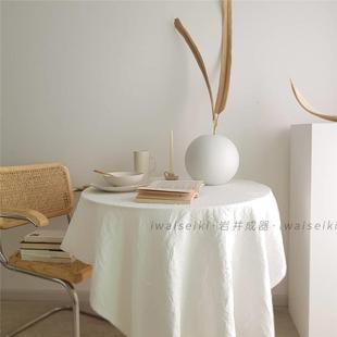 岩井成器 掌柜自用款韩国ins风白色款棉麻纹理背景布美食拍摄道具