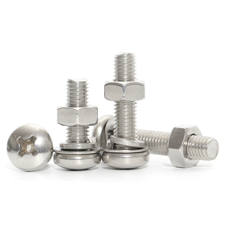 。304不锈钢圆头螺丝螺母垫片组合套装螺栓螺母螺钉M2M2.5M3M4M5m