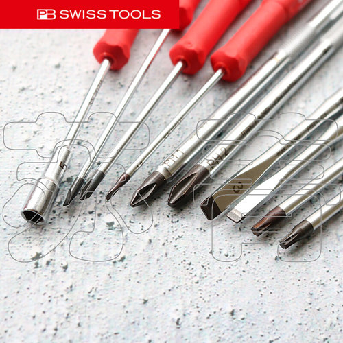 。原装进口瑞士PB SWISS TOOLS卷带螺丝刀组套可换批杆PB 8220.in