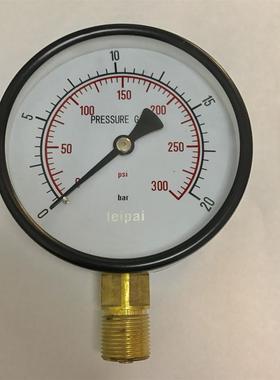 300psi 压力表 20bar20bar=300psi=2mpa 直径100mm m20x1.5