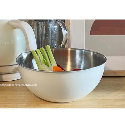 走失的blue 韩式不锈钢料理盆大号烘焙打蛋盆洗菜盆水果盆2.5L