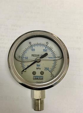 耐震压力表 stcif 直径68.5mm 压力 250bar 25mpa 立式 螺纹ZG1/4