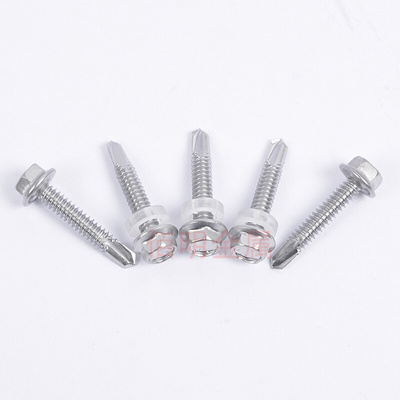 。410不锈钢 外六角钻尾螺丝彩钢瓦自攻自钻燕尾M4.2M4.8M5.5M6.3