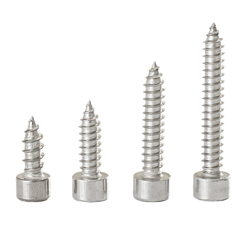 。M2M2.6 3M4M5M6 304不锈钢圆柱头内六角自攻钉杯头音响尖尾螺丝