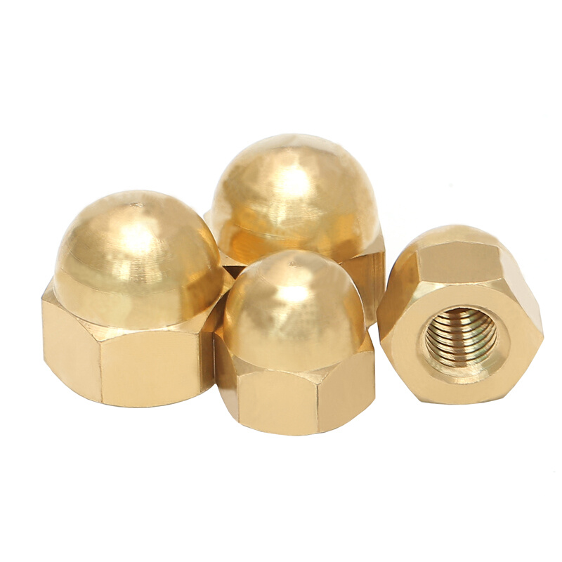 。铜盖形螺母铜盖型螺帽黄铜家用装饰球头螺母M3M4M5M6M8M10M12M1
