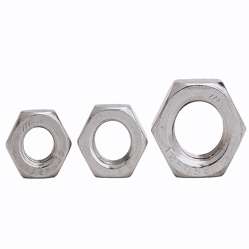 304不锈钢六角薄螺母薄螺帽扁薄螺母GB6172 M2.5M3M4M5M6M8M10M12