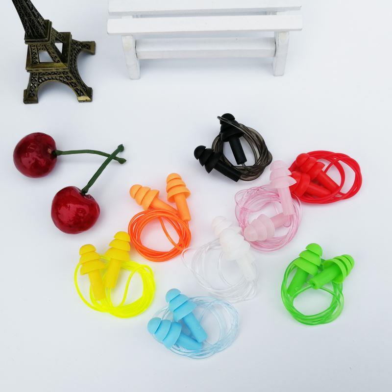 耳塞睡眠硅胶挂绳耳塞游泳防水学生用带线绳隔音隔音耳罩完全隔音