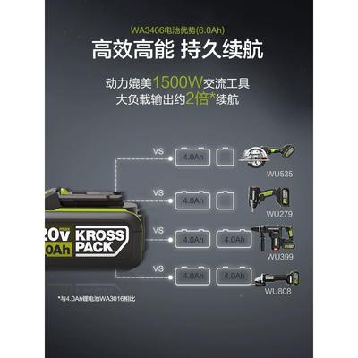 威克士WA3055原装正品WA3406电池包电钻电锤充电器WA3924/WA3922