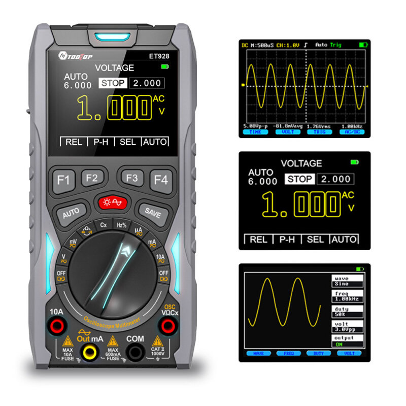 。ET928汽修仪表多功能三合一彩屏手持数字示波器万用表信号发生