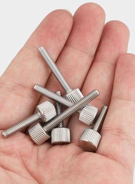 M3M4M5M6304不锈钢手拧螺丝滚花平头螺钉镜面广告钉GB835