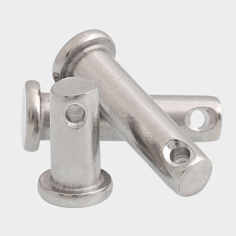 新款 304不锈钢销轴平头带孔圆柱销定位销销钉M10M12M14M16GB882