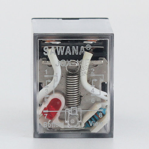 。SAWANA 小型中间继电器JQX-13F 大8脚 dc24v ac220v电压可选