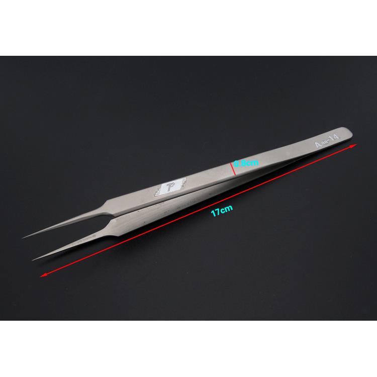 T牌Aaa-14 Aaa-12磨沙精密加长加硬镊子 不锈钢防静电尖型镊子