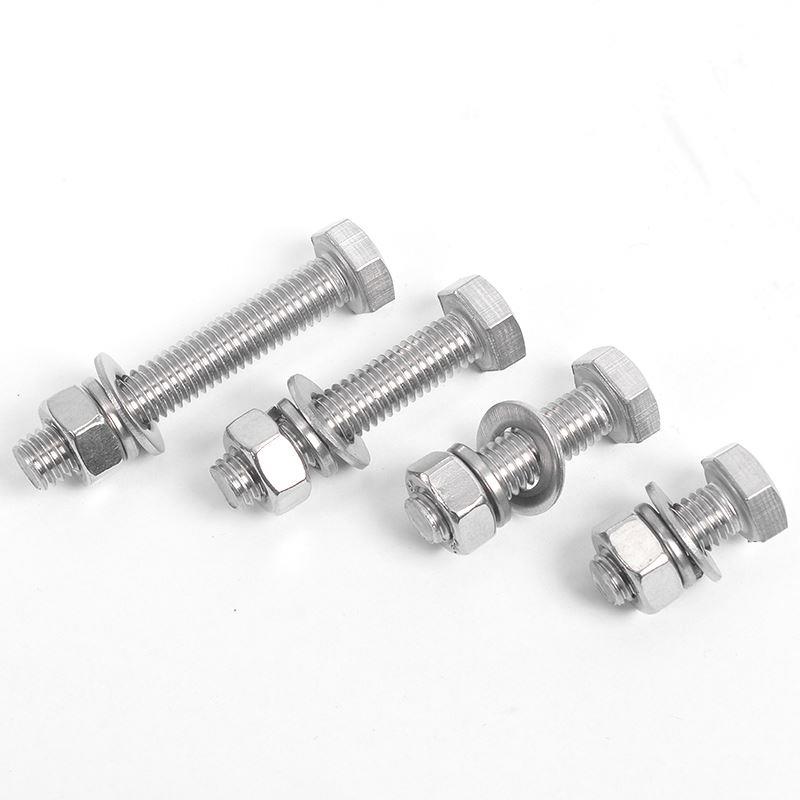 M6M8M10M12 316L不锈钢外六角螺栓外六角螺丝螺母套装大全*60/70