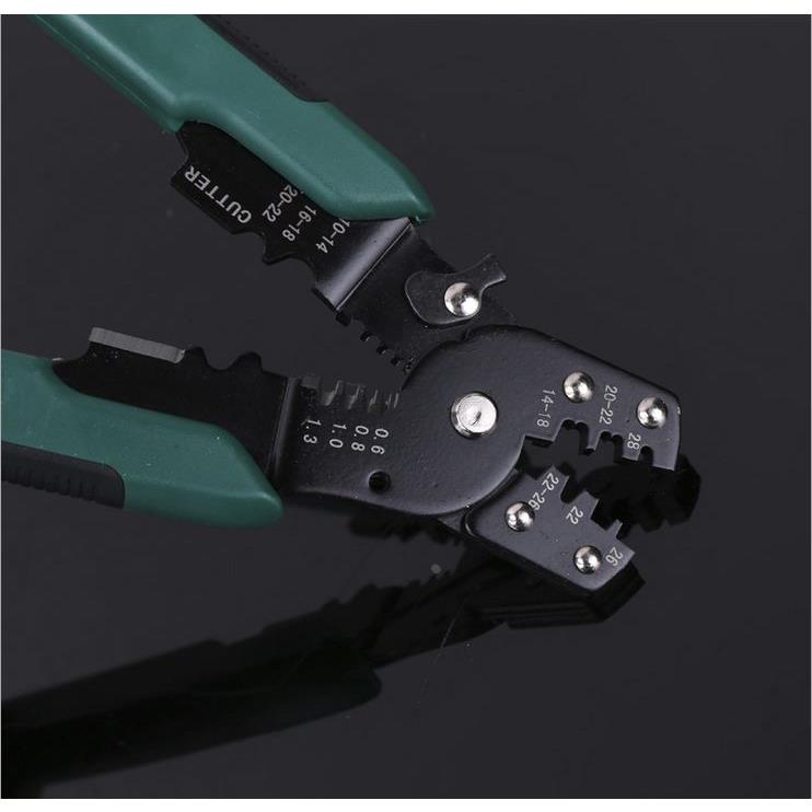 拓森多功能压线钳8寸铬钒钢冷压U型端子压接钳剥线钳电工压线钳子