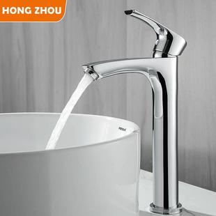 黄铜冷热洗手盆水龙头卫生间家用台上盆龙头洗手间加高面盆加厚