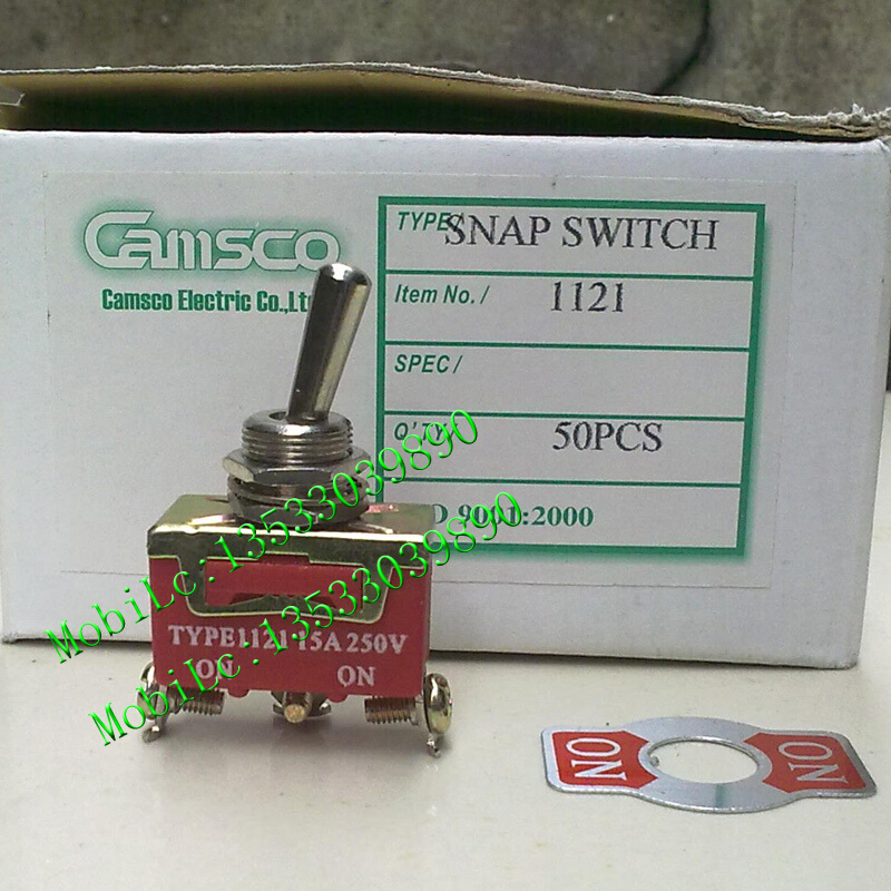 。实物拍摄原装正品台湾三实CamSco 钮子开关 SW-1121 TYPE1121