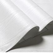 加厚自粘墙纸家具翻新贴纸装 饰防水桌面贴橱柜衣柜门纯白色木纹贴