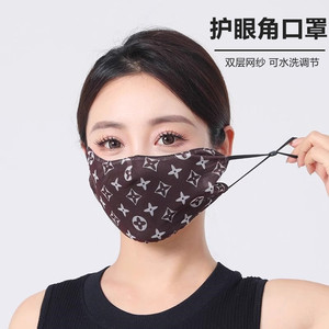 春夏季防晒口罩冰丝薄纱网纱女高颜值可水洗防紫外线老花2025新款