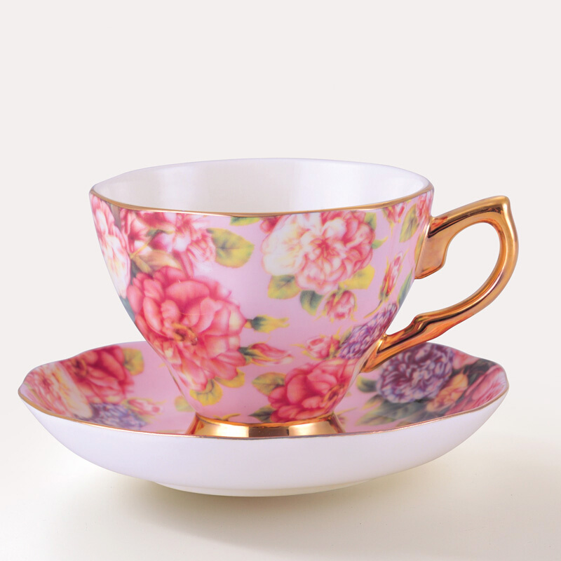骨瓷英式下午茶茶具咖啡杯碟套装欧式小奢华家用简约花茶杯具陶瓷