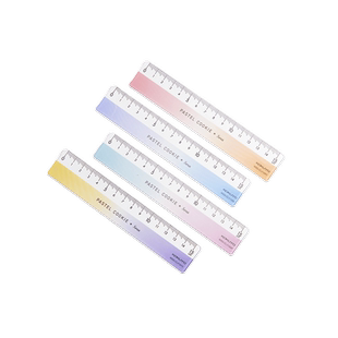 日本kokuyo国誉直尺淡彩曲奇晴空透明亚克力带波浪线尺子高颜值15cm小学生专用一年级绘图测量多功能学习文具