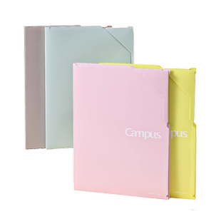 日本kokuyo国誉Campus单片文件夹A4大容量广口L型资料册学生试卷考试整理收纳文件夹办公简约纯色不掉页文具