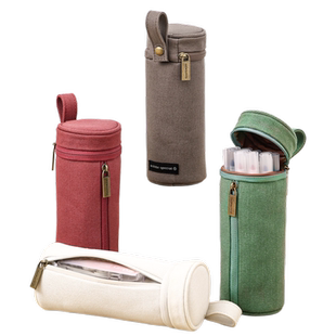 日本kokuyo国誉笔筒式笔袋一米新纯系列大容量可站立圆筒文具盒女孩多功能收纳文具袋男简约学生学习用铅笔盒