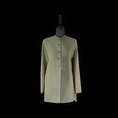 门里门外浅绿色真丝双宫圆领衬衫 BM24XC0501P