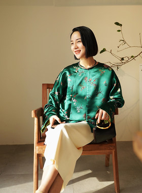 真丝提花织锦长袖外套