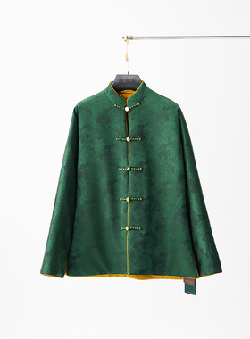 门里门外墨绿松伴庭阁丝毛夹棉外套BC24DW0933B