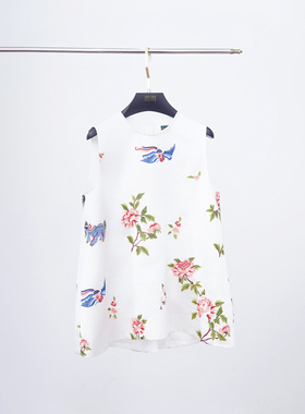 白色库缎麒麟绣花上衣BC24XM0088C库缎麒麟绣花短裤24167SSK-1